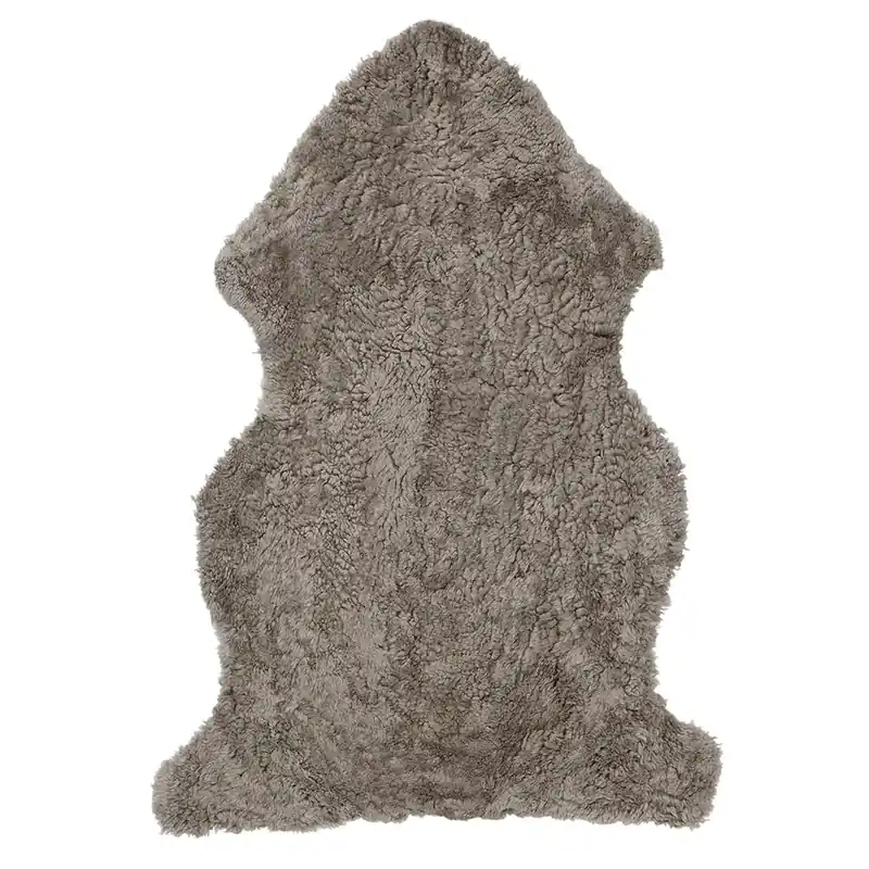 Billig Curly fårskinn 60x95 cm Light Brown